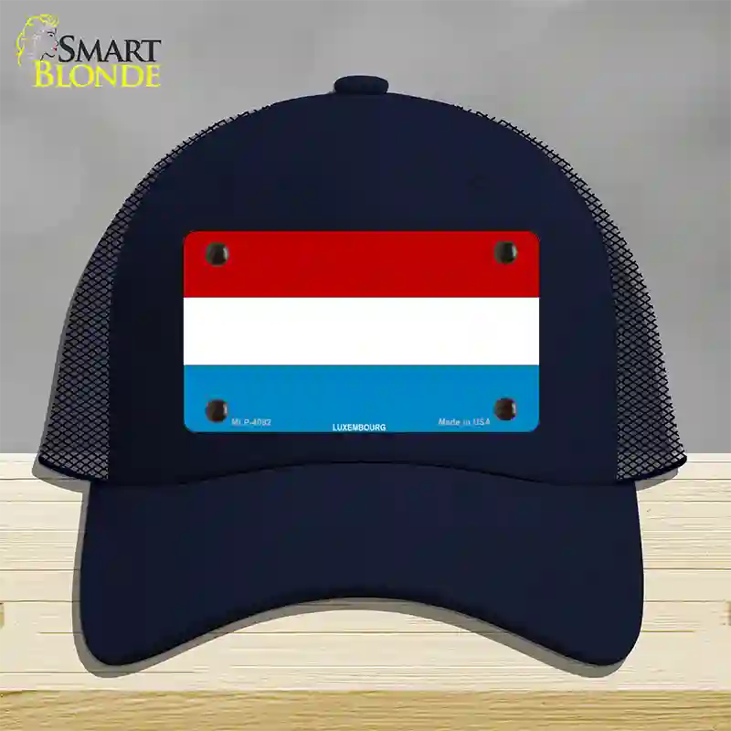 Luxembourg Flag Novelty License Plate Hat Mesh / Navy