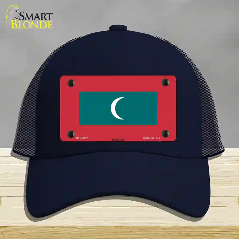 Maldives Flag Novelty License Plate Hat Mesh / Navy