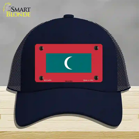 Maldives Flag Novelty License Plate Hat Mesh / Navy