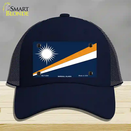 Marshall Islands Flag Novelty License Plate Hat Mesh / Navy