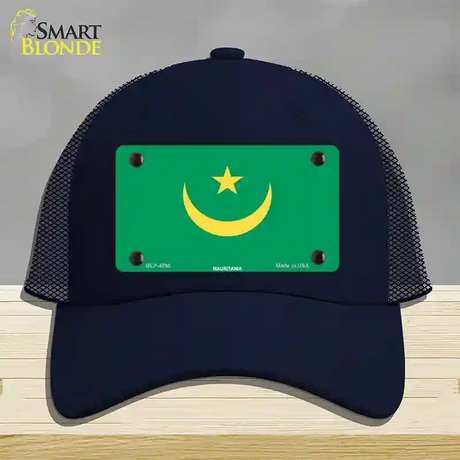 Mauritania Flag Novelty License Plate Hat Mesh / Navy