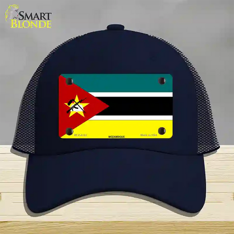 Mozambique Flag Novelty License Plate Hat Mesh / Navy