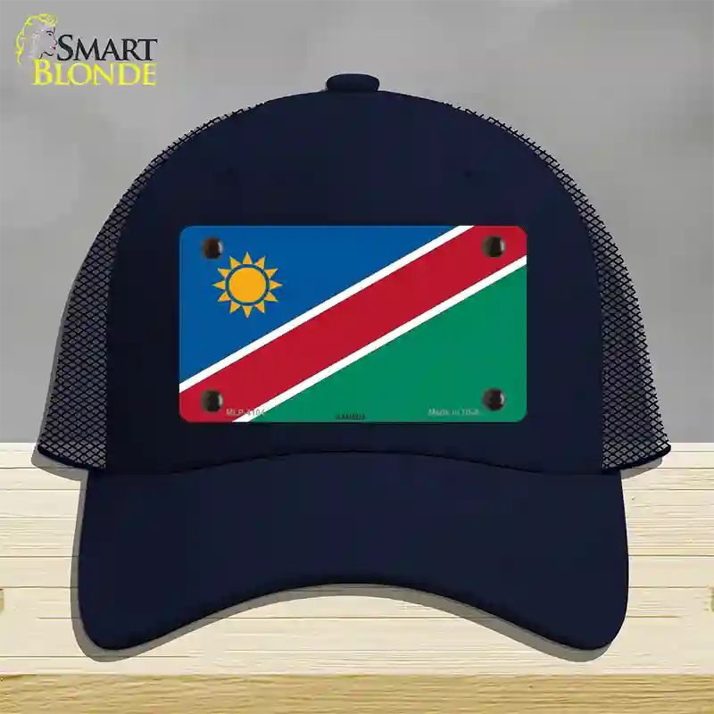 Namibia Flag Novelty License Plate Hat Mesh / Navy