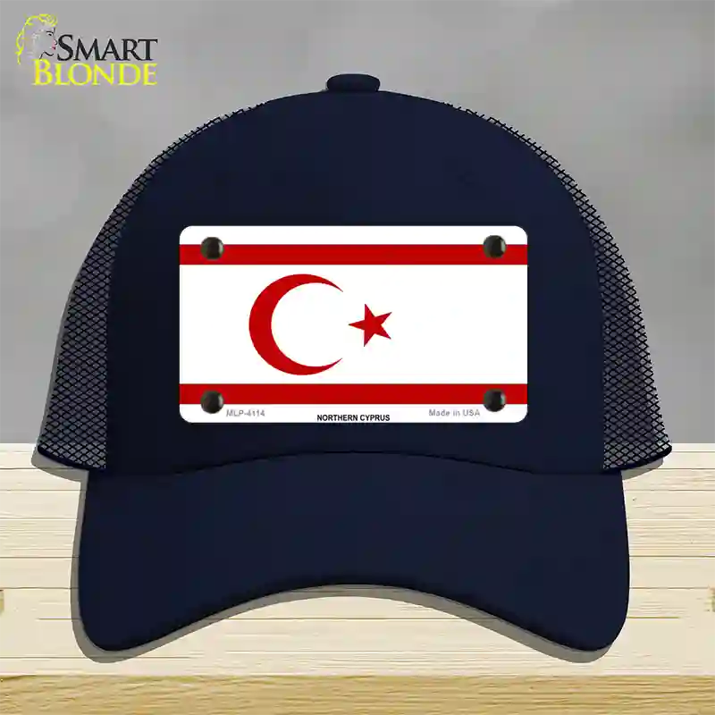 Northern Cyprus Flag Novelty License Plate Hat Mesh / Navy