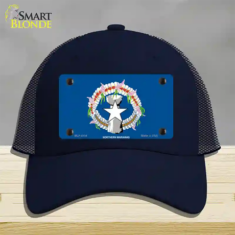 Northern Marianas Flag Novelty License Plate Hat Mesh / Navy