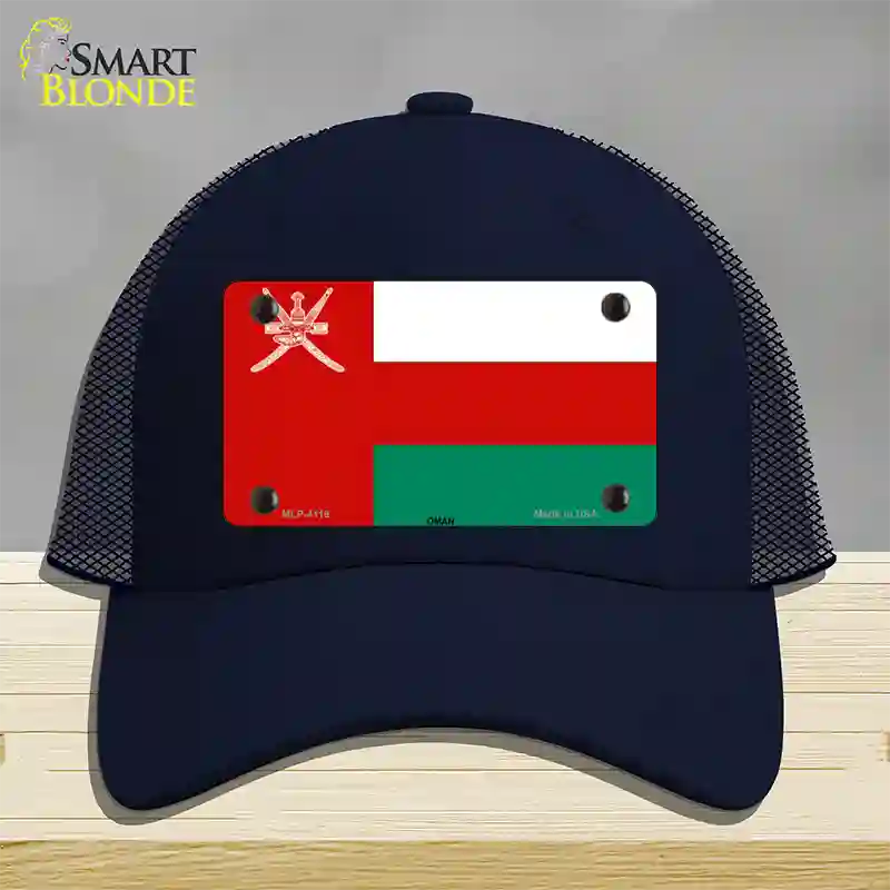 Oman Flag Novelty License Plate Hat Mesh / Navy