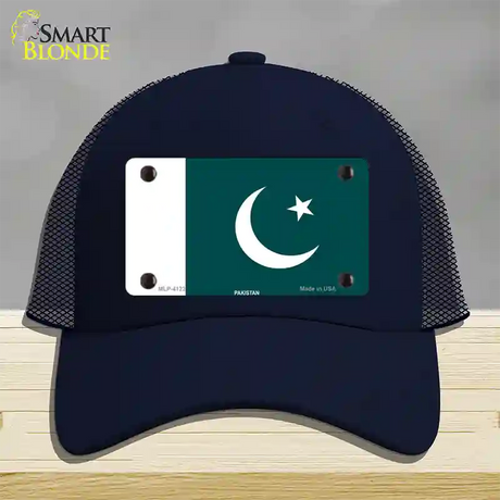 Pakistan Flag Novelty License Plate Hat Mesh / Navy