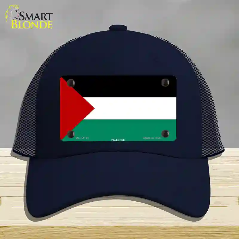 Palestine Flag Novelty License Plate Hat Mesh / Navy