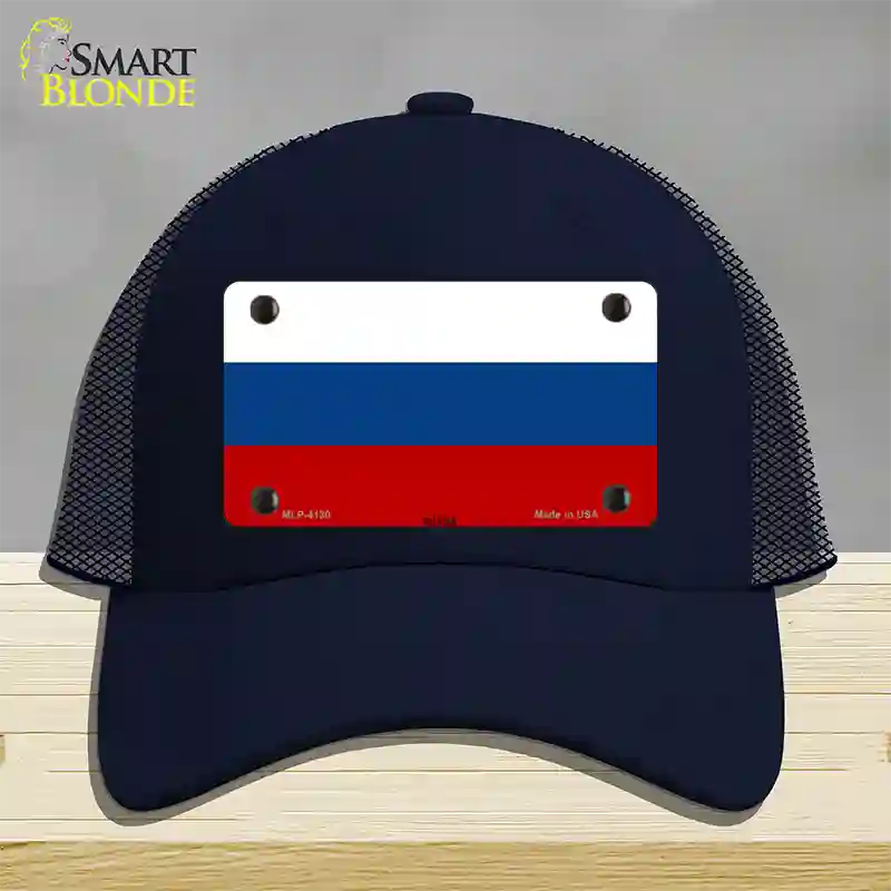 Russia Flag Novelty License Plate Hat Mesh / Navy