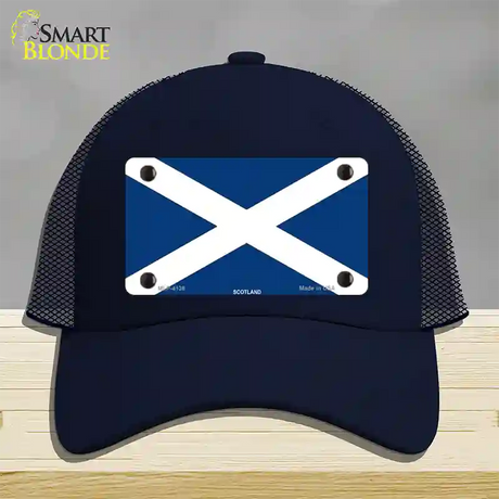 Scotland Flag Novelty License Plate Hat Mesh / Navy