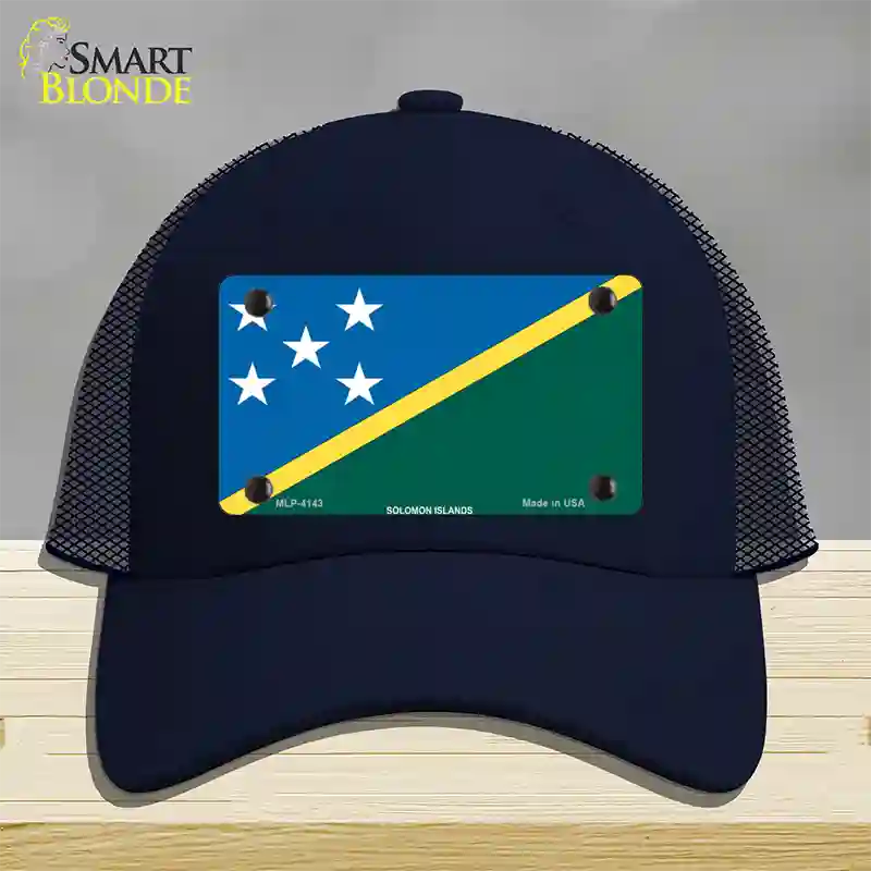 Solomon Islands Flag Novelty License Plate Hat Mesh / Navy