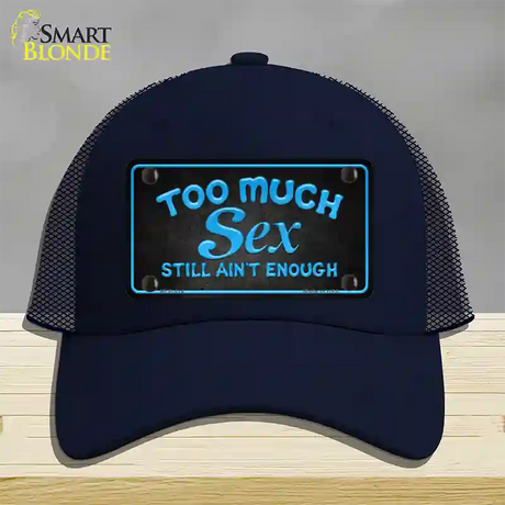 Too Much Sex Novelty License Plate Hat Mesh / Navy