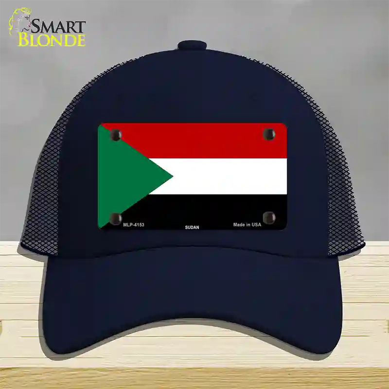 Sudan Flag Novelty License Plate Hat Mesh / Navy