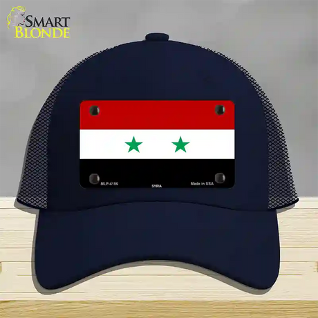 Syria Flag Novelty License Plate Hat Mesh / Navy