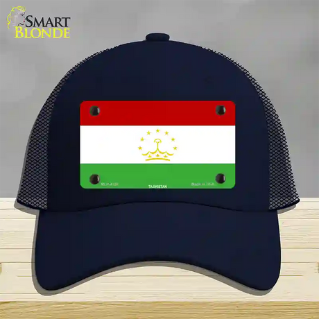 Tajikistan Flag Novelty License Plate Hat Mesh / Navy