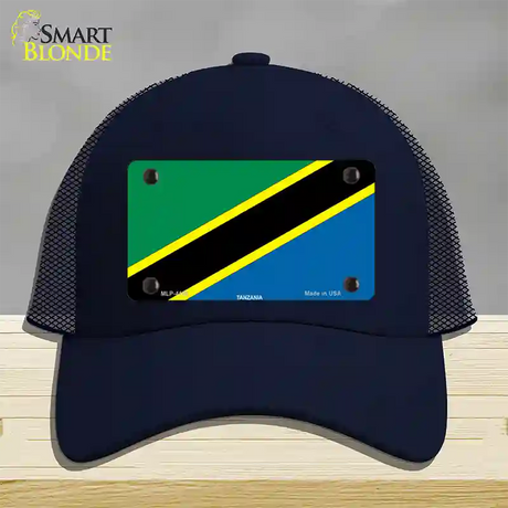 Tanzania Flag Novelty License Plate Hat Mesh / Navy