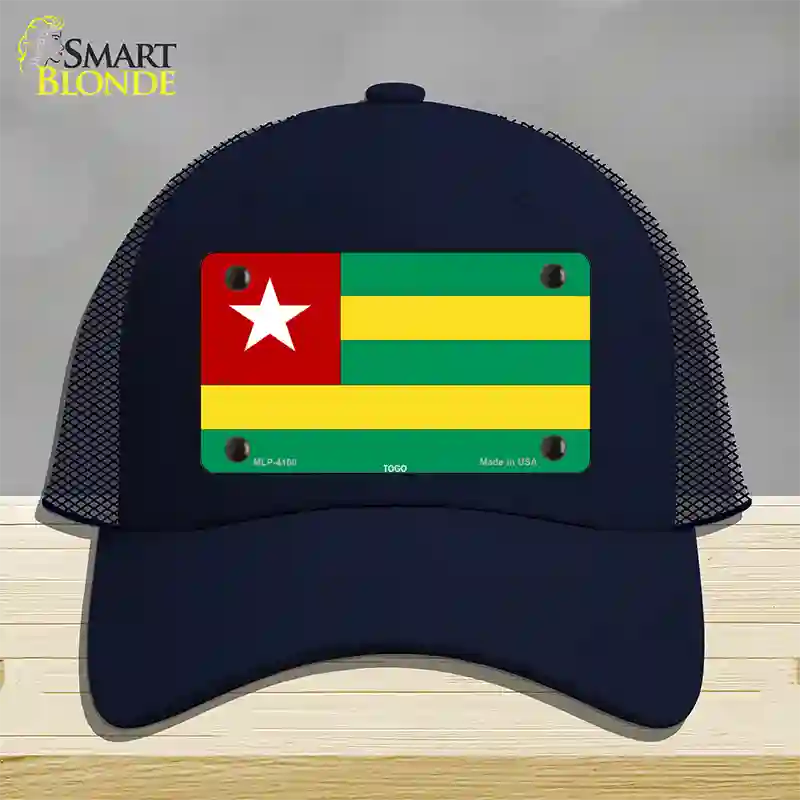 Togo Flag Novelty License Plate Hat Mesh / Navy