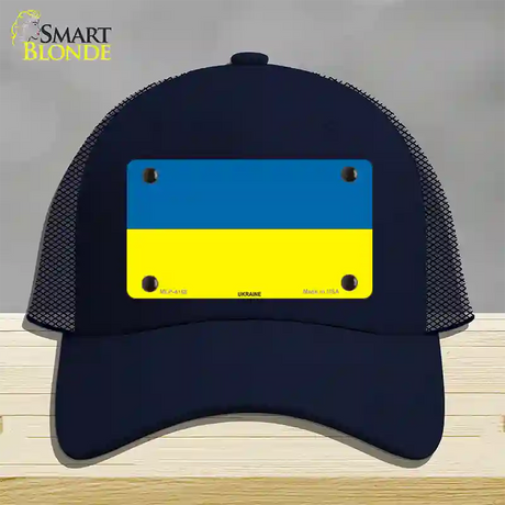 Ukraine Flag Novelty License Plate Hat Mesh / Navy