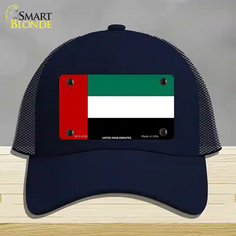 United Arab Emirates Flag Novelty License Plate Hat Mesh / Navy