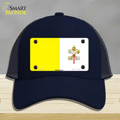 Vatican City Flag Novelty License Plate Hat Mesh / Navy