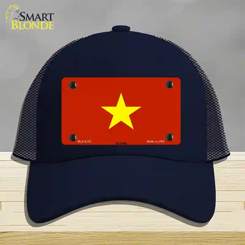 Vietnam Flag Novelty License Plate Hat Mesh / Navy