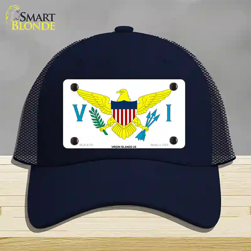 Virgin Islands US Flag Novelty License Plate Hat Mesh / Navy