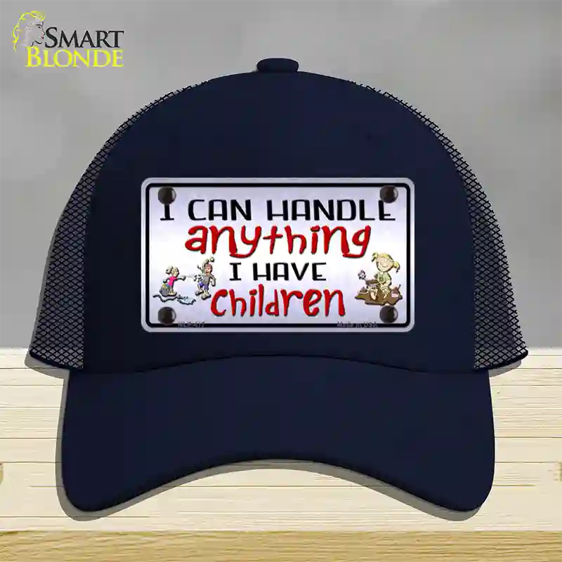 I Can Handle Anything Novelty License Plate Hat Mesh / Navy