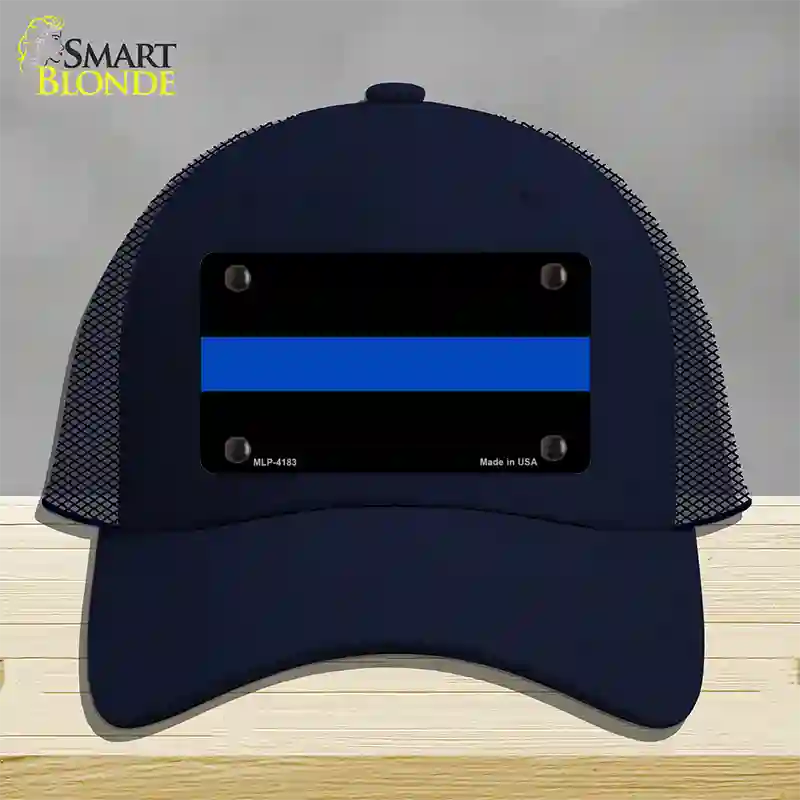 Thin Blue Line Police Novelty License Plate Hat Mesh / Navy