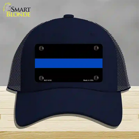 Thin Blue Line Police Novelty License Plate Hat Mesh / Navy