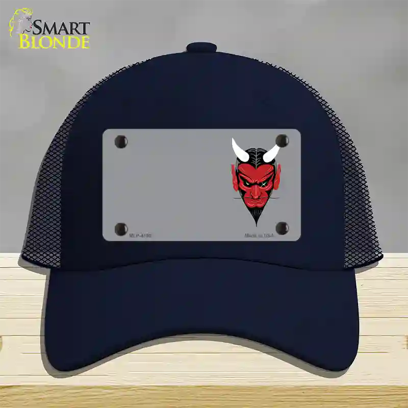 Devil Offset Novelty License Plate Hat Mesh / Navy