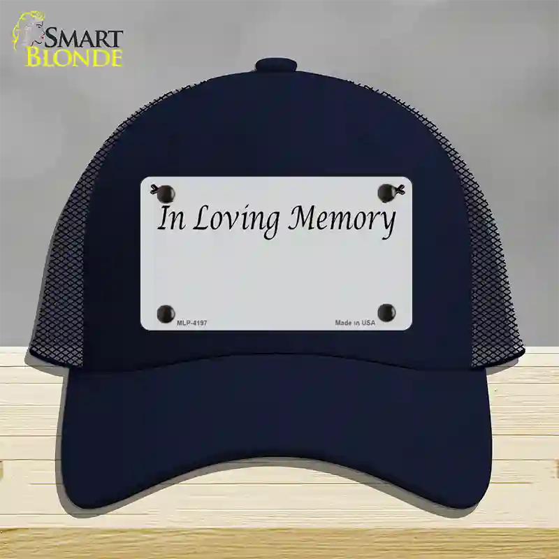 In Loving Memory Gray Novelty License Plate Hat Mesh / Navy