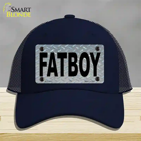 Fat Boy Diamond Novelty License Plate Hat Mesh / Navy