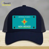 New Mexico Teal State Blank Novelty License Plate Hat Mesh / Navy