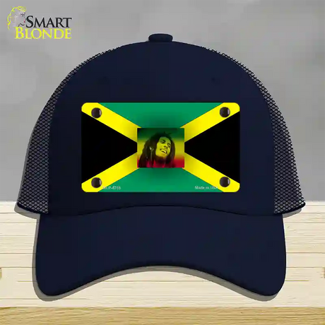 Jamaica Flag Bob Marley Novelty License Plate Hat Mesh / Navy