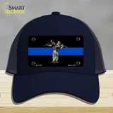 Thin Blue Line Police SWAT Novelty License Plate Hat Mesh / Navy