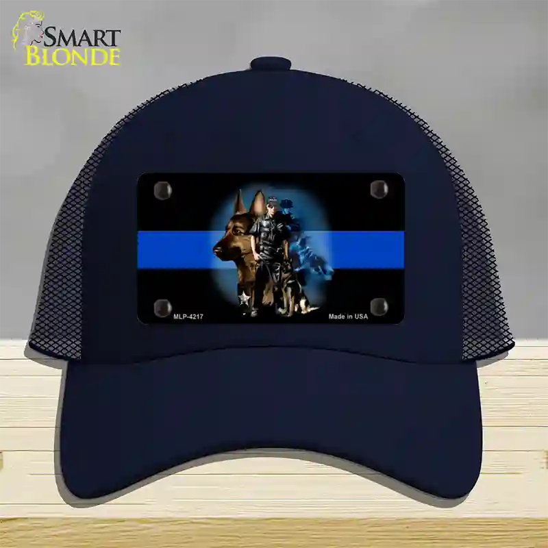 Thin Blue Line Police K-9 Novelty License Plate Hat Mesh / Navy