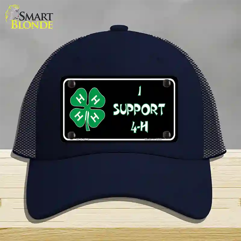 I Support 4-H Novelty License Plate Hat Mesh / Navy