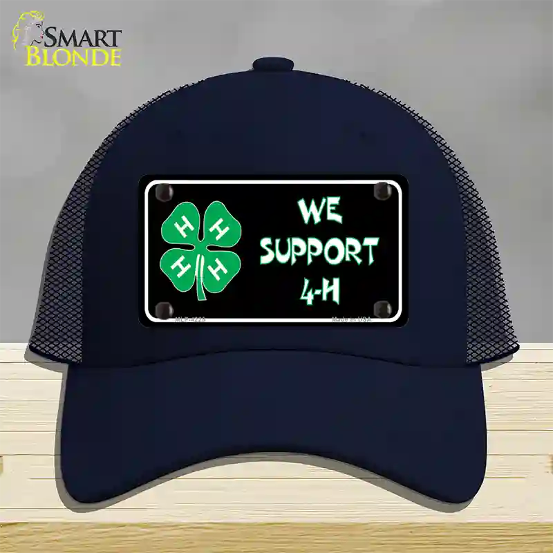 We Support 4-H Novelty License Plate Hat Mesh / Navy