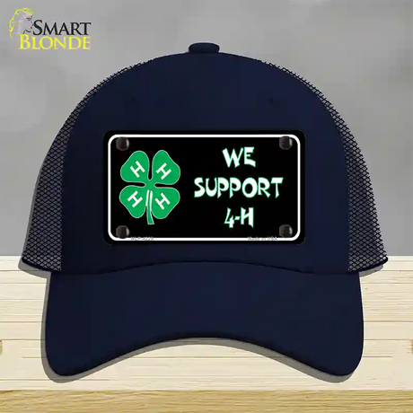 We Support 4-H Novelty License Plate Hat Mesh / Navy