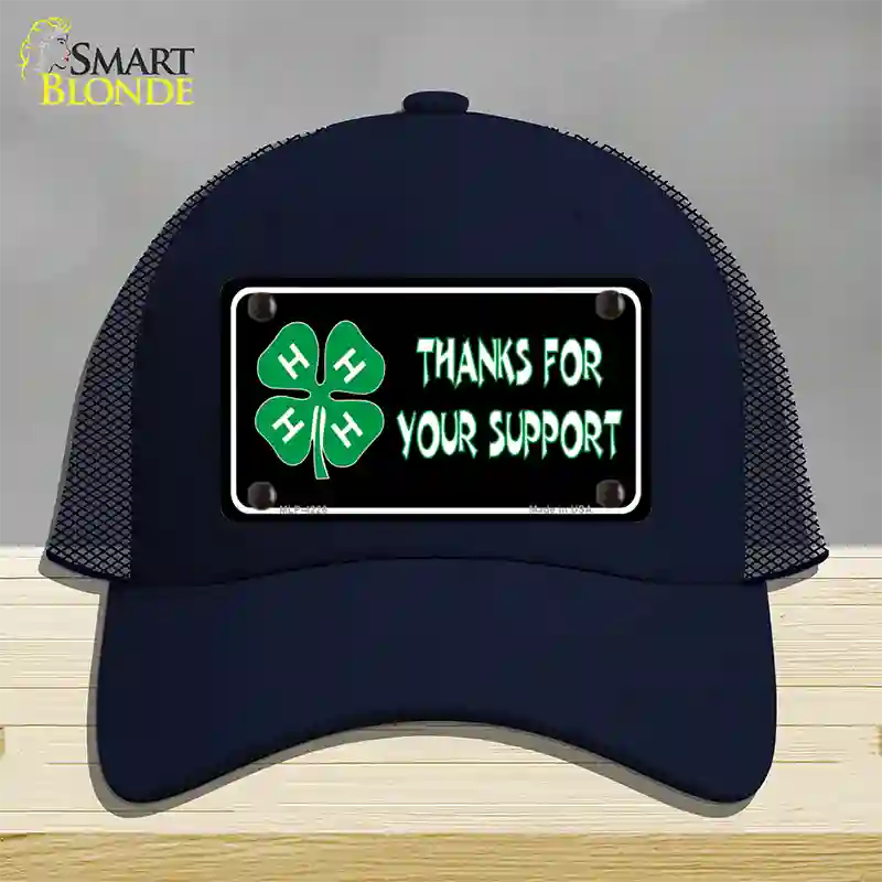 Thanks For Your Support 4-H Novelty License Plate Hat Mesh / Navy