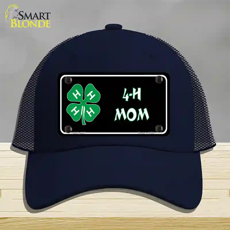 4-H Mom Novelty License Plate Hat Mesh / Navy