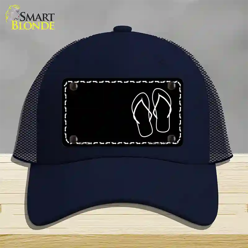 Flip Flops Offset Novelty License Plate Hat Mesh / Navy