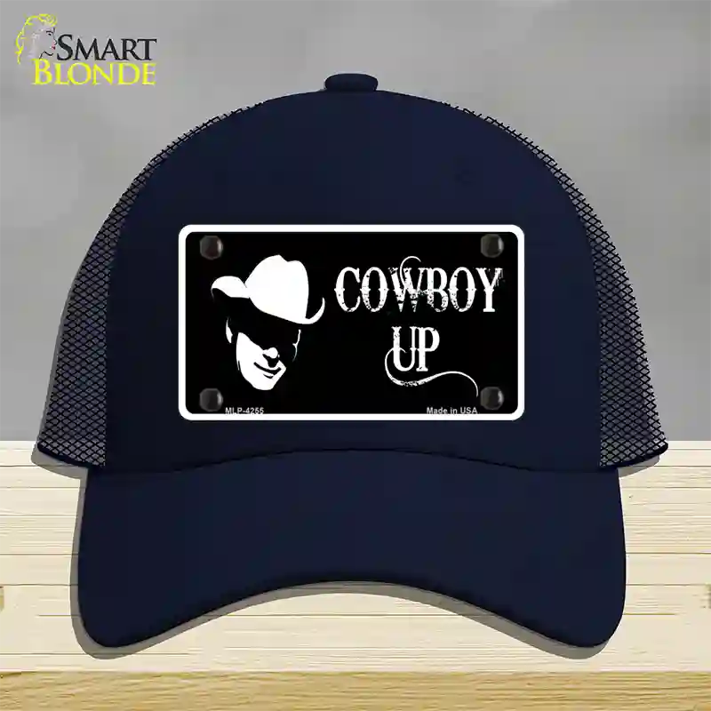 Cowboy Up License Novelty License Plate Hat Mesh / Navy