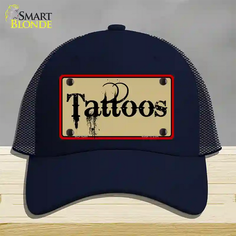 Tattoos Novelty License Plate Hat Mesh / Navy