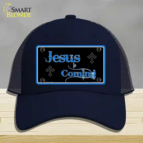 Jesus Is Coming Novelty License Plate Hat Mesh / Navy