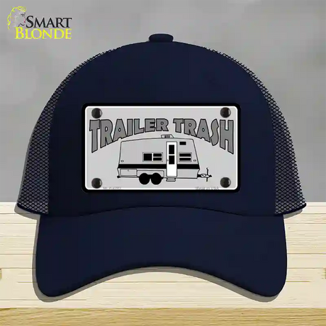 Trailer Trash Novelty License Plate Hat Mesh / Navy