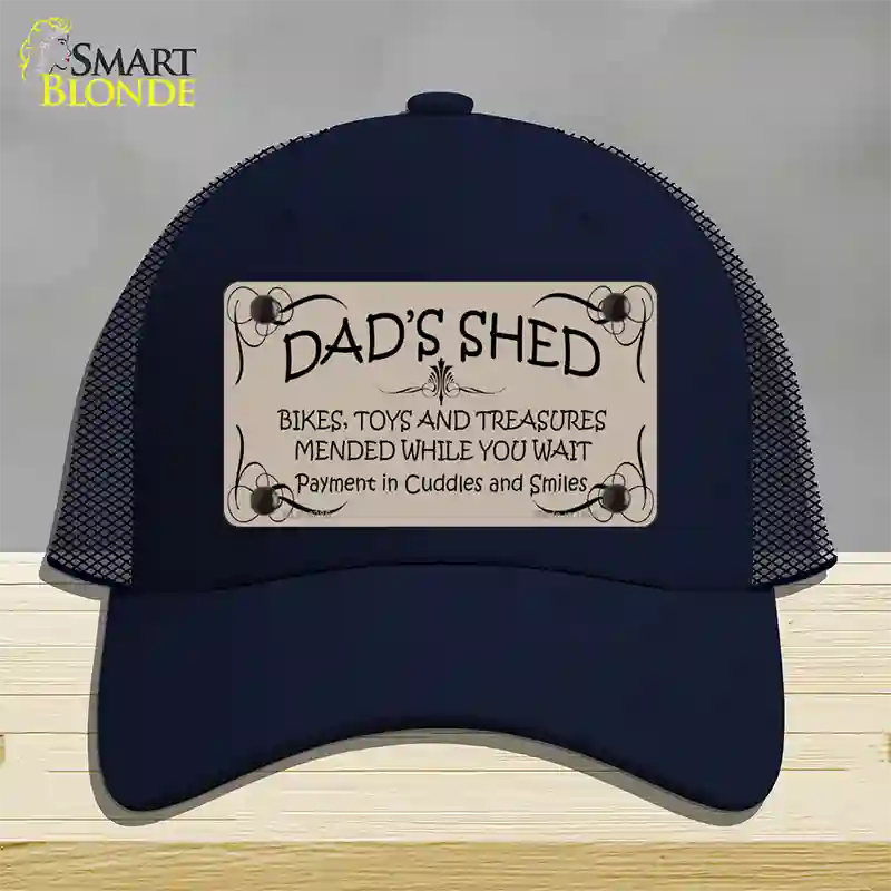 Dads Shed Novelty License Plate Hat Mesh / Navy