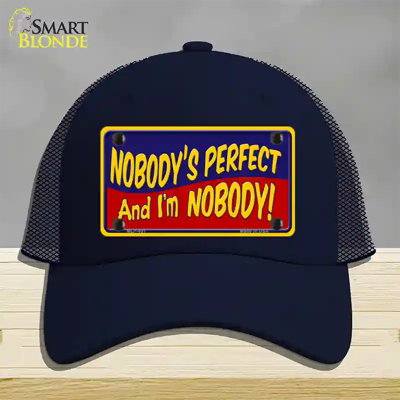 Nobodys Perfect Novelty License Plate Hat Mesh / Navy