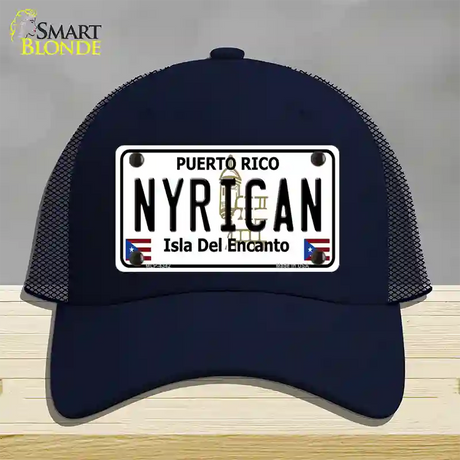 Nyrican Puerto Rico Novelty License Plate Hat Mesh / Navy