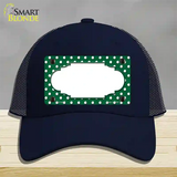 Scallop Green White Polka Dot Novelty License Plate Hat Mesh / Navy